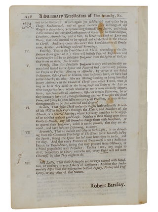 The Anarchy Of the Ranters and Other Libertines, the Hierarchy Of The Romanists, and Others Pretended Churches, Equally Refused and Refuted in a Two-fold Apology for the Church and People of God Called in Derision Quakers.