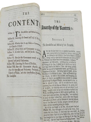 The Anarchy Of the Ranters and Other Libertines, the Hierarchy Of The Romanists, and Others Pretended Churches, Equally Refused and Refuted in a Two-fold Apology for the Church and People of God Called in Derision Quakers.