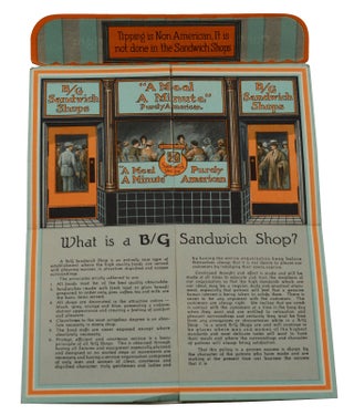 Item #140937539 B/G Sandwich Shops "What is a B/G Sandwich Shop?" Fold-Out Ad. B/G Sandwich Shops