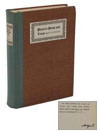 Item #140937691 Plays in Prose and Verse. W. B. Yeats, William Butler