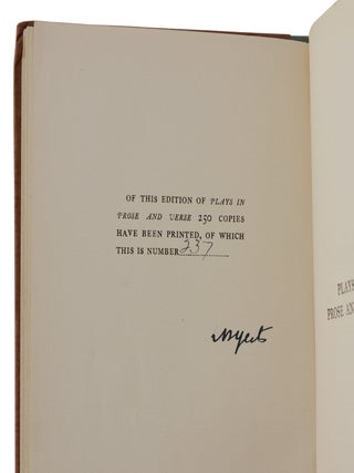 Plays in Prose and Verse