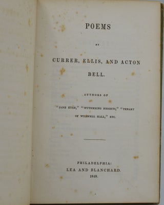 Poems by Currer, Ellis and Acton Bell