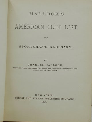 American Club List and Sportsman's Glossary