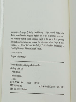 White Shroud: Poems 1980-1985