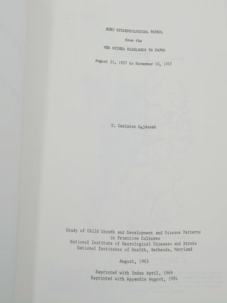 Eight Journals of D. Carleton Gajdusek, 1954-1970