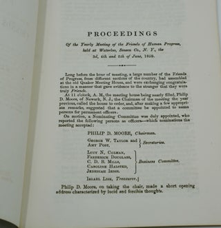 Proceedings of the Yearly Meeting of the Friends of Human Progress held at Waterloo, Seneca Co., N.Y.