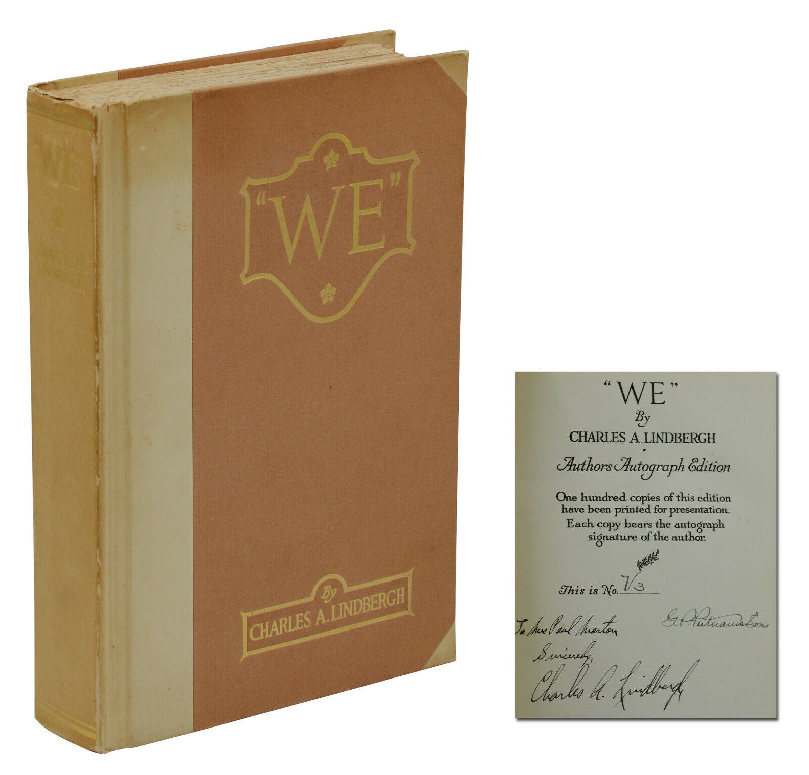 We | Charles Lindbergh | Author's Presentation Edition