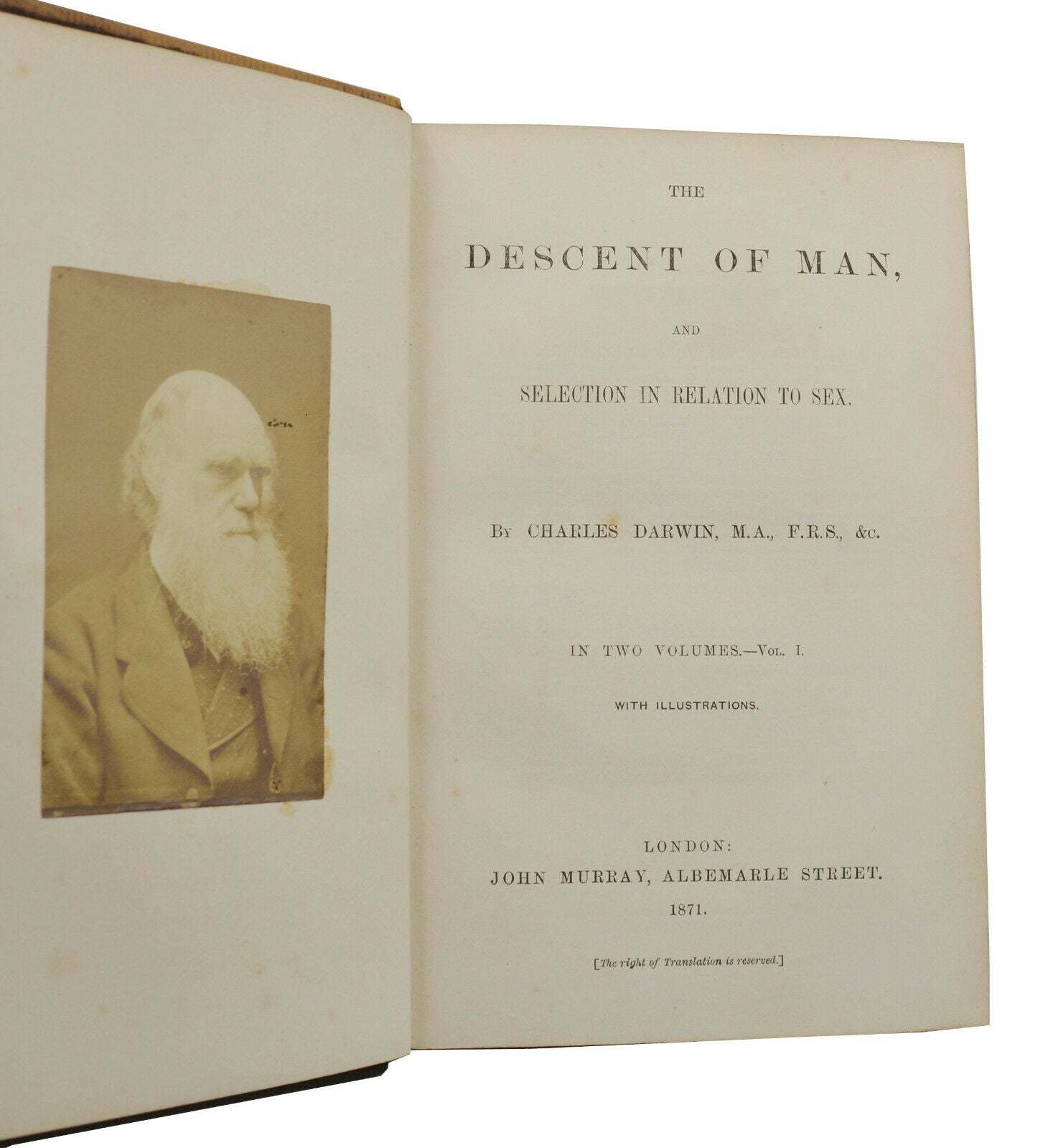 The Descent Of Man And Selection In Relation To Sex Charles Darwin First Edition 