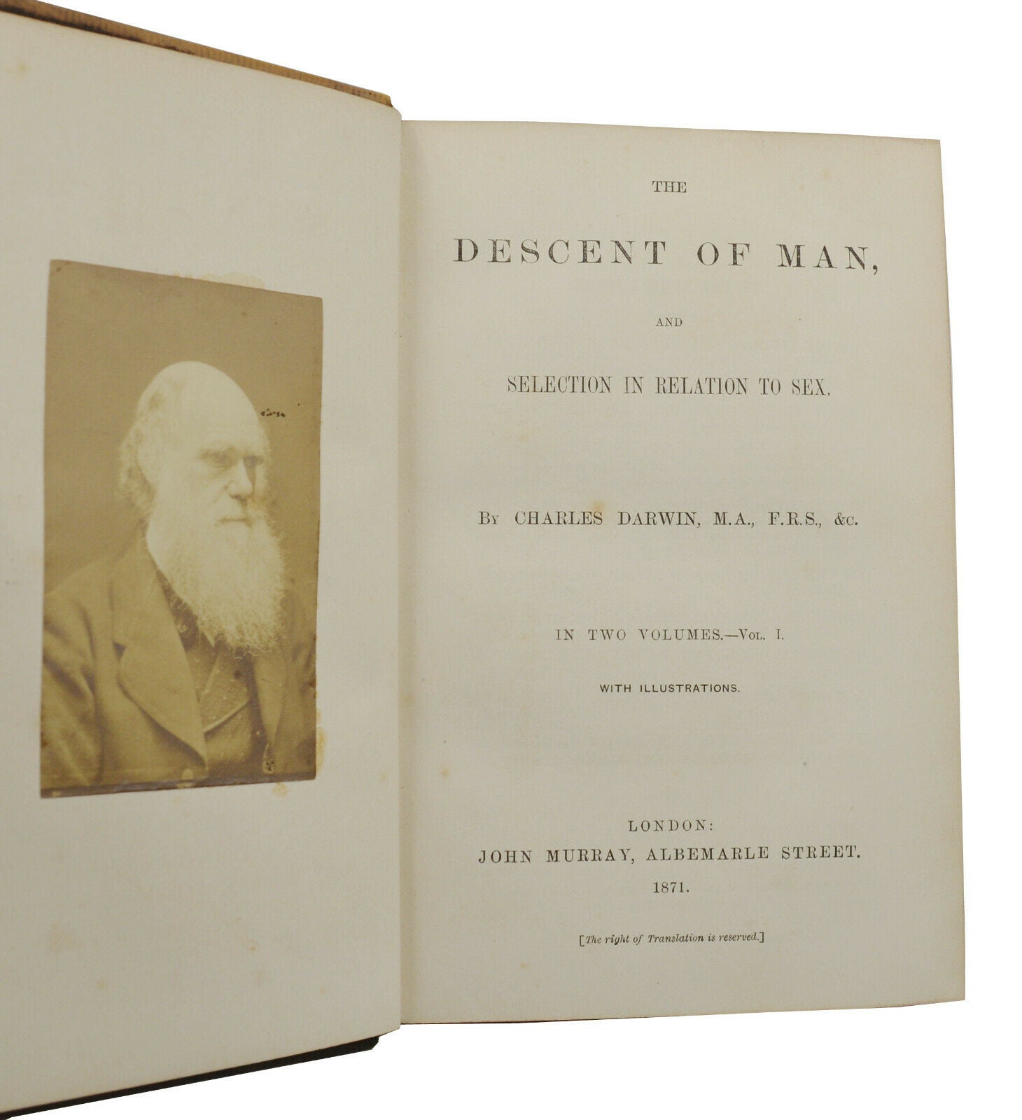 The Descent of Man, and Selection in Relation to Sex by Charles Darwin on  Burnside Rare Books