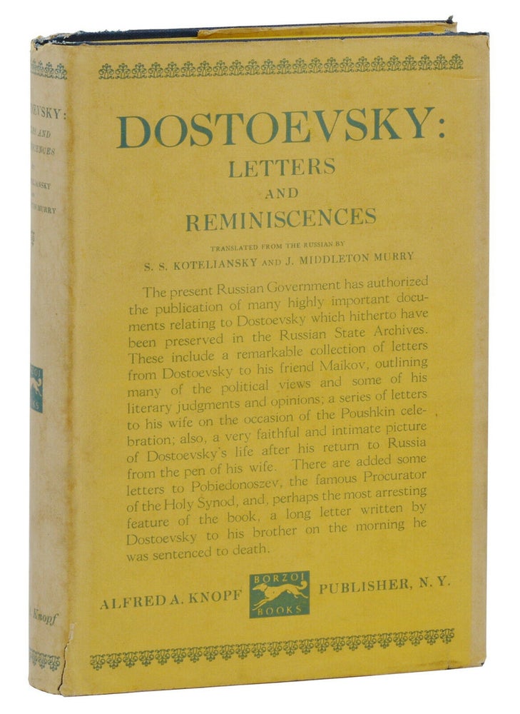 Item #140939429 Dostoevsky: Letters and Reminiscences. Fyodor Dostoyevsky, S. S. Koteliansky, J. Middleton Murry, Fyodor Dostoevsky.