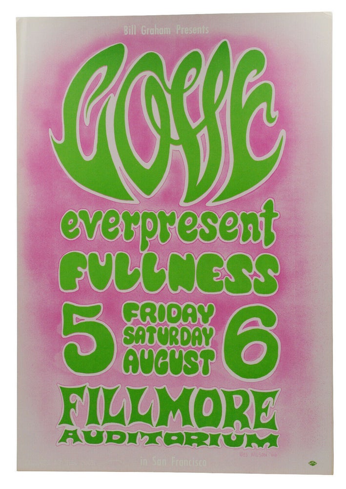Item #140939686 Original poster for Love & everpresent fullness, August 5 & 6, 1966 at Fillmore Auditorium. Wes Wilson, Artist.