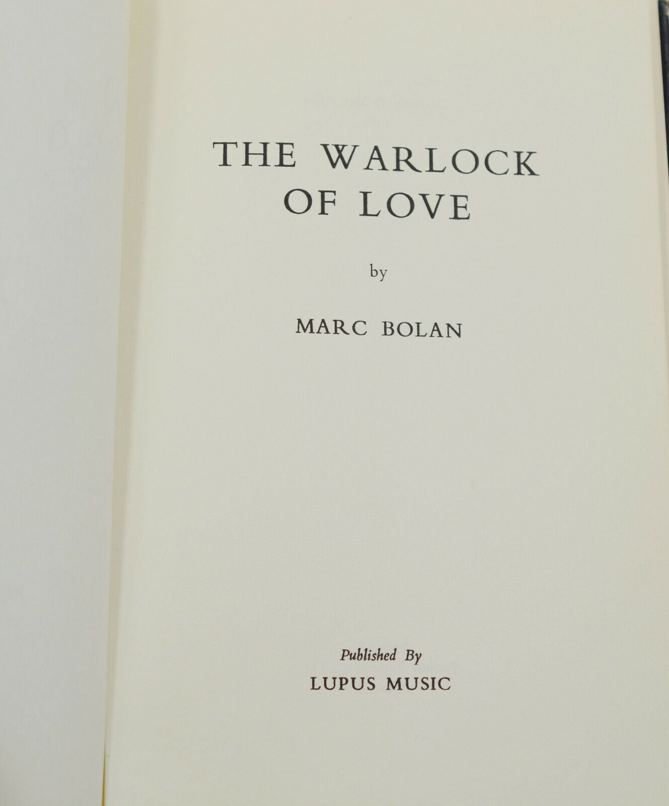 The Warlock of Love by Marc Bolan on Burnside Rare Books