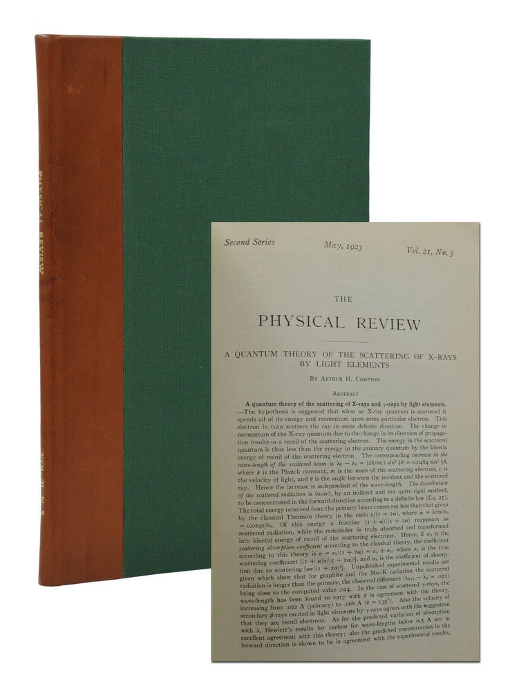 Item #140940037 A Quantum Theory of the Scattering of X-rays by Light Elements [in] The Physical Review Second Series, Vol. 25, No. 5, May 1923. Arthur Holly Compton.