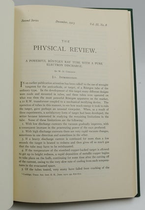 A Powerful Röntgen Ray Tube with a Pure Electron Discharge [in] The Physical Review Second Series, Vol. I, No. 6, December, 1913