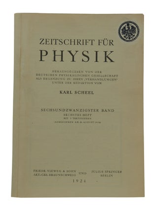 Item #140940044 Uber Quantenmechnik (On Quantum Mechanics) [in] Zeitschrift für Physik. Max Born