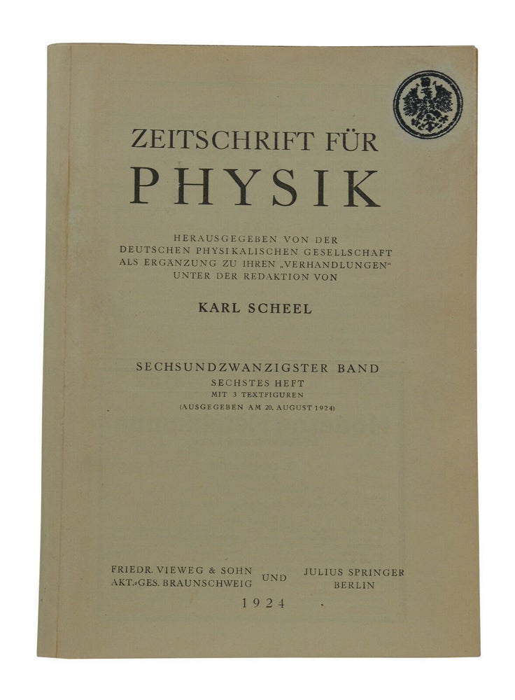 Item #140940044 Uber Quantenmechnik (On Quantum Mechanics) [in] Zeitschrift für Physik. Max Born.