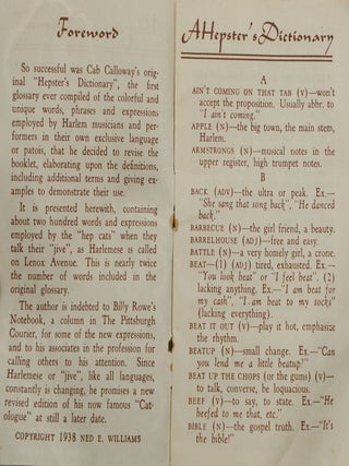 The New Cab Calloway's Cat-ologue: A Hepster's Dictionary, Revised 1939 Edition