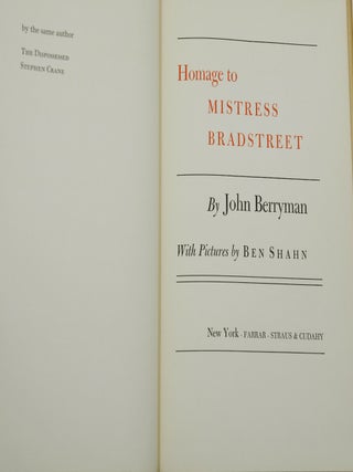 Homage to Mistress Bradstreet