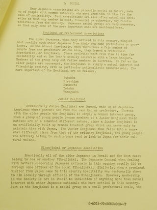 Japanese Groups and Associations in the United States Community Analysis Report No. 3, March 1943