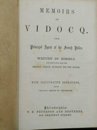 Memoirs of Vidocq: The Principal Agent of the French Police