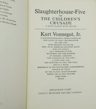 Slaughterhouse Five: or the Children's Crusade, a Duty Dance with Death