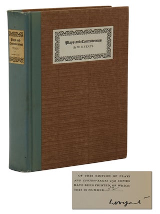 Item #140940549 Plays and Controversies. W. B. Yeats, William Butler