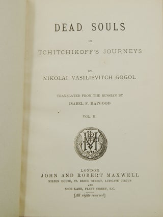 Dead Souls: or Tchitchikoff's Journeys