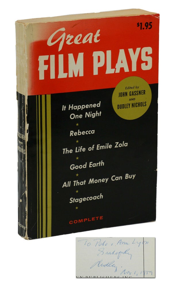 Item #140940745 Great Film Plays: Being Volume 1 of a New Edition of Twenty Best Film Plays. Dudley Nichols, John Gassner, Francis D. Lyon.