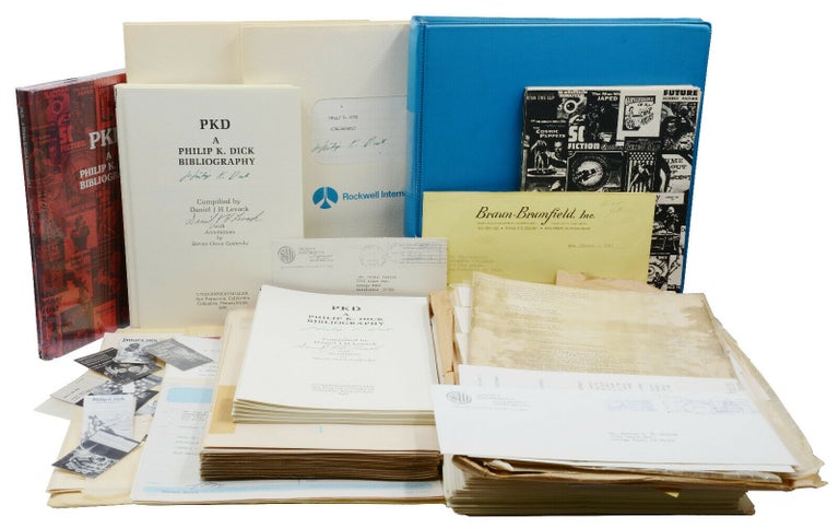Item #140940755 Archive of publication materials toward PKD: A Philip K. Dick Bibliography. Philip K. Dick, Daniel H. Levack.