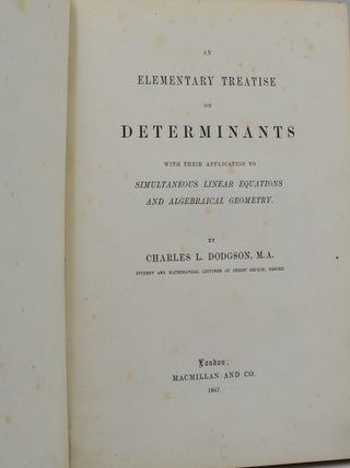 An Elementary Treatise on Determinants