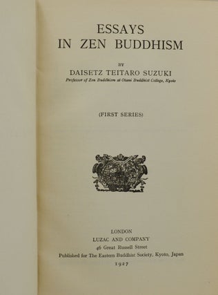 Essays in Zen Buddhism: First Series