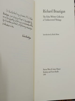 The Edna Webster Collection of Undiscovered Writings