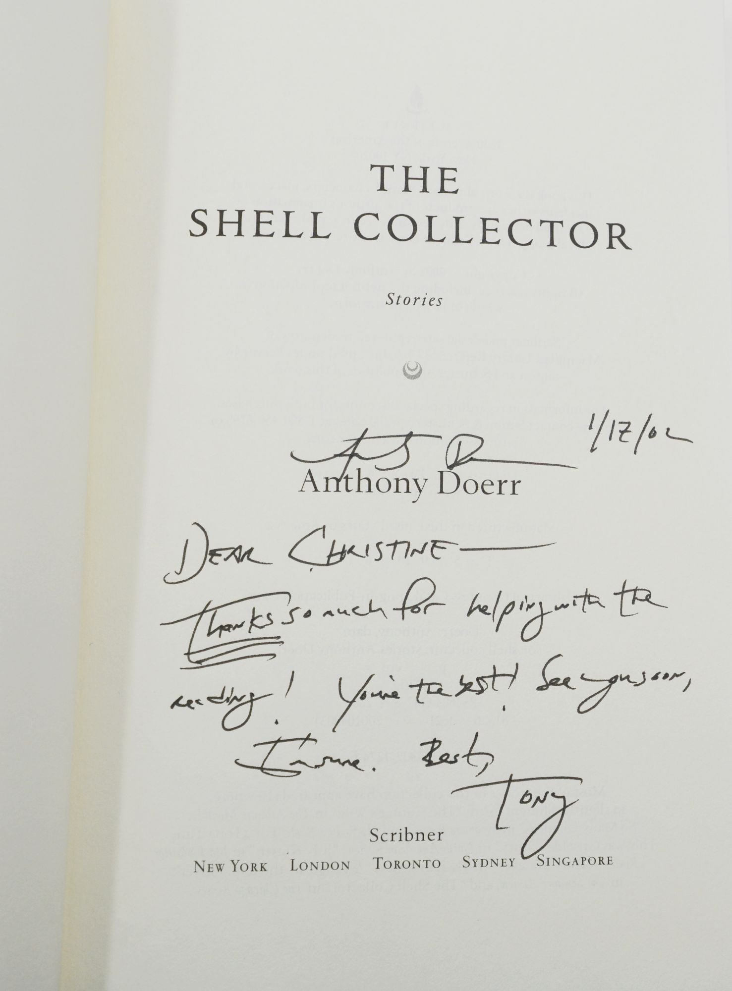The Shell Collector, Book by Anthony Doerr, Official Publisher Page