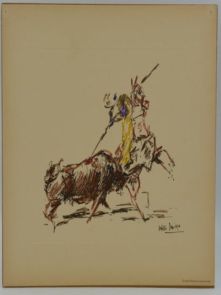 A Set of 18 Bullfighting Lithograph Prints Hand-colored by Roberto Domingo y Fallola