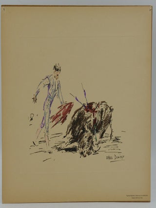 A Set of 18 Bullfighting Lithograph Prints Hand-colored by Roberto Domingo y Fallola