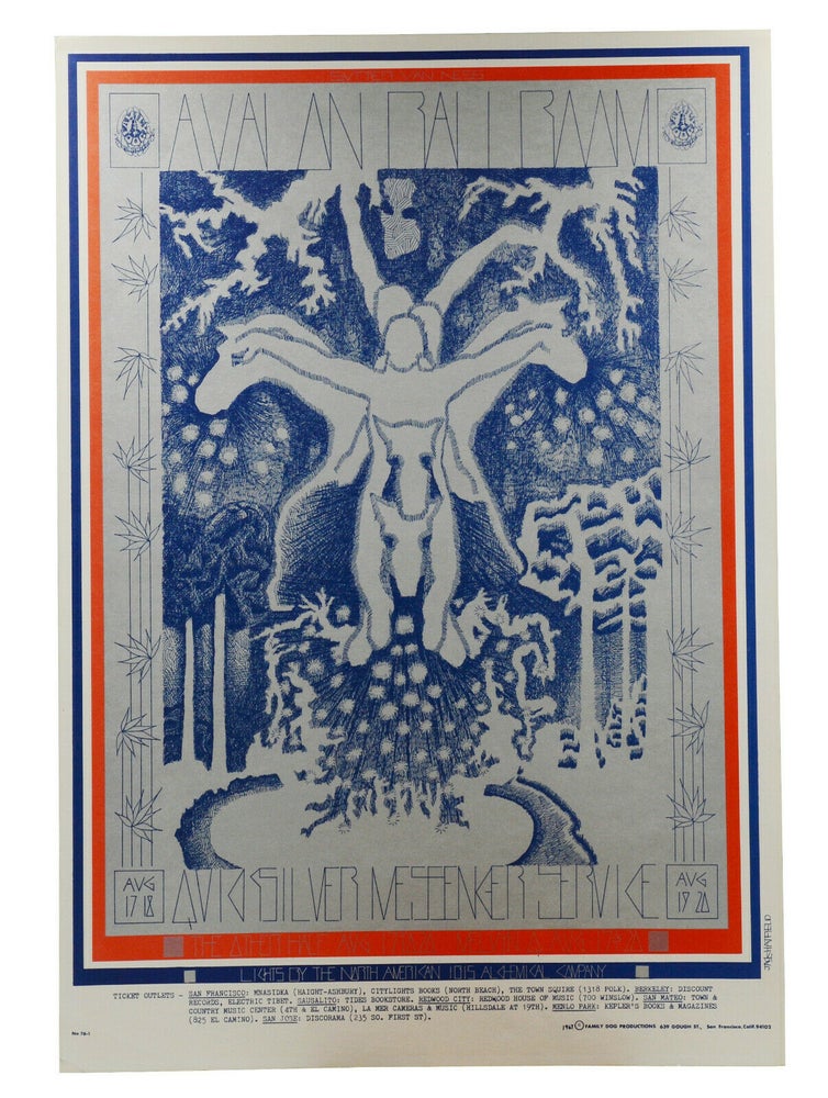 Item #140941513 Original psychedelic poster for Quicksilver Messenger Service, The Other Half, & Melvin Q, August 17-20, 1967 at the Avalon Ballroom. Jack Hatfield.