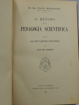 Il Metodo Della Pedagogia Scientifica Applicato All' Educazione Infantile Nelle Case Dei Bambini