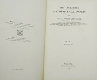 The Collected Mathematical Papers of James Joseph Sylvester
