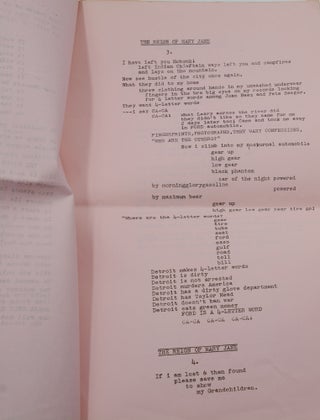 The Mary-Jane Papers: A Poem & A Play
