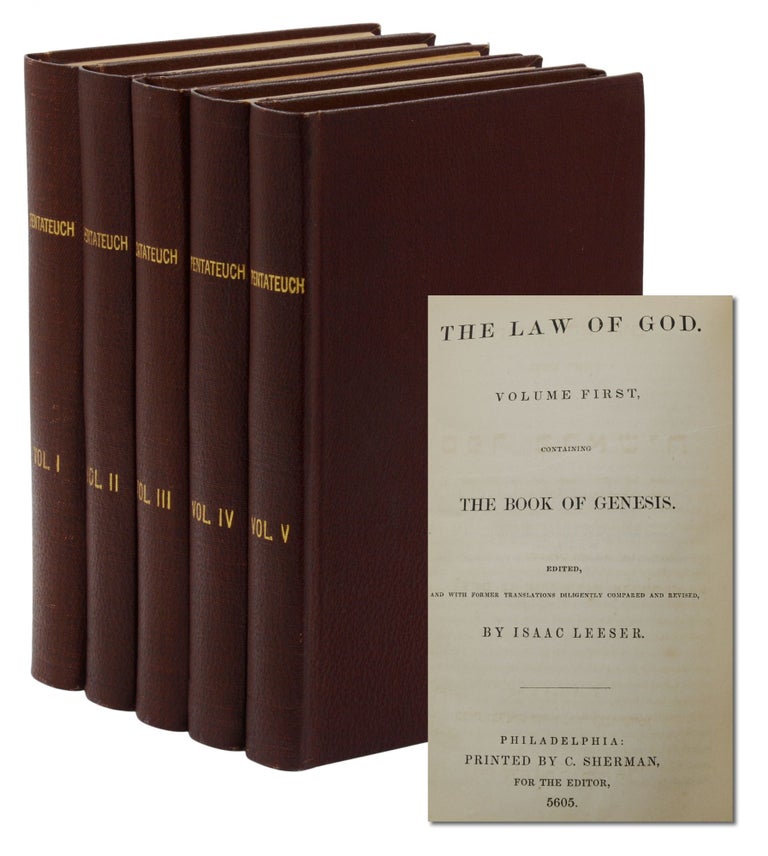 Item #140942075 The Law of God [Pentateuch]. Isaac Leeser.