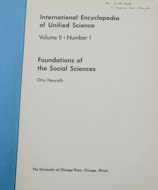 Foundations of the Social Sciences (International Encyclopedia of Unified Science, Volume II Number 1)