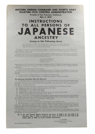 Item #140942310 [Japanese Internment Poster] Instructions to Persons of Japanese Ancestry Living...