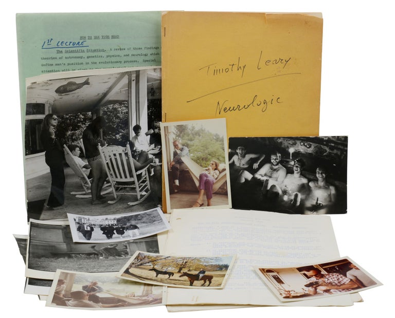 Item #140942374 (LSD Culture) A selection of Timothy Leary's manuscripts and photographs of his circle at Millbrook. Timothy Leary, Richard Alpert, Joanna Leary.