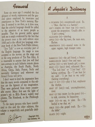 The New Cab Calloway's Hepsters Dictionary: Language of Jive