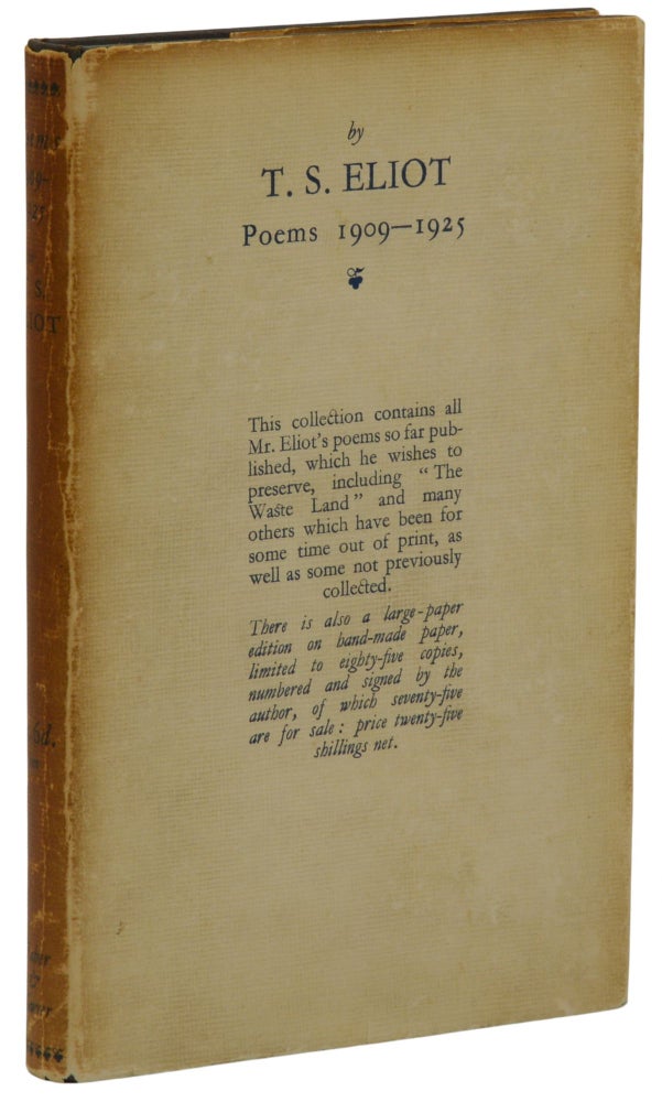 Item #140942455 Poems 1909-1925. T. S. Eliot.