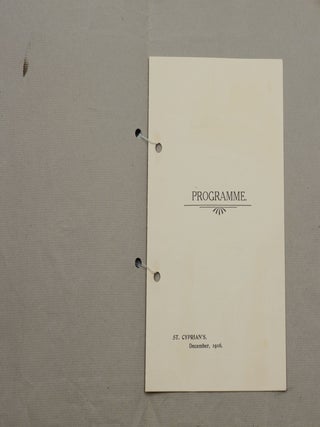 Programme, St. Cyprian's, December 1916