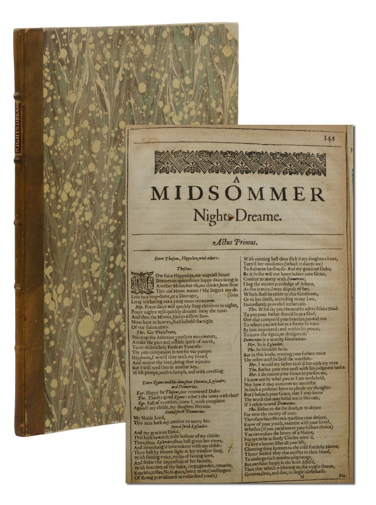 Item #140942819 A Midsommer Nights Dreame [A Midsummer Night's Dream]. William Shakespeare.