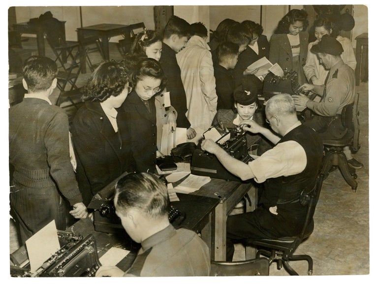 Item #140942902 Japanese Americans Anxious to Establish Their Status as United States Citizens in December, 1941 (Japanese Internment Press Image). Japanese Internment.