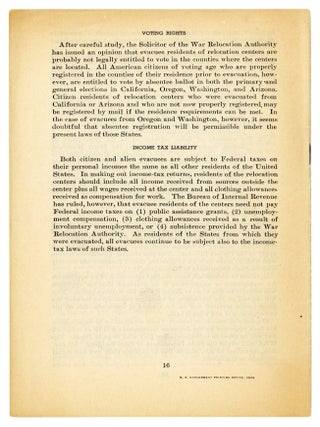 The Relocation Program. A Guidebook for Residents of Relocation Centers