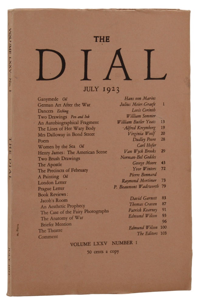 Item #140942962 "Mrs. Dalloway in Bond Street," in The Dial, Volume LXXV, No. 1. Virginia Woolf.